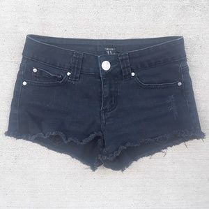 Forever 21 Black Distressed/Frayed Shorts